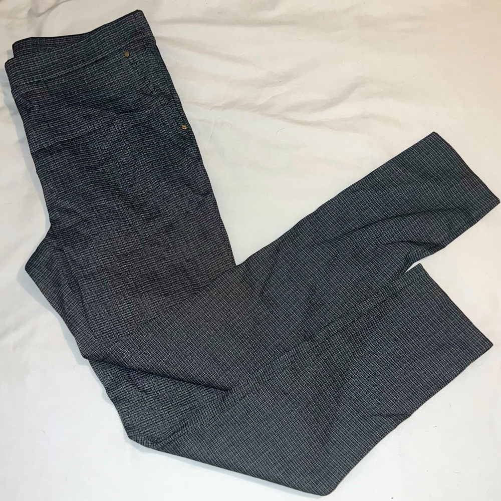 Jones New York Grey/Black Plaid Dress Full Length Pant